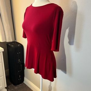 Burgundy red peplum tunic